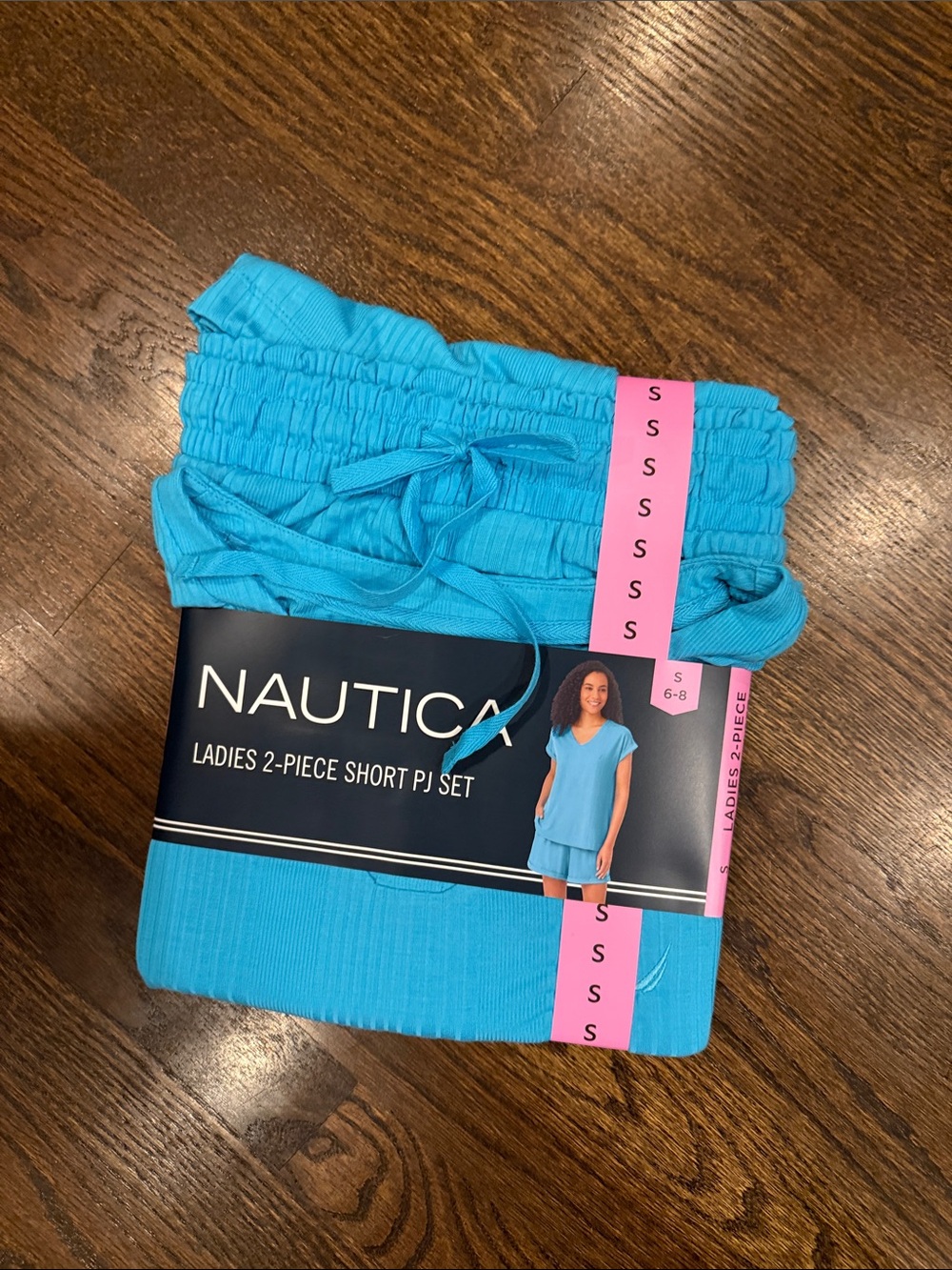 Nautica Ladies Short Sleeve 2-Piece PJ Set - Bright Turquoise